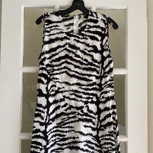 VICTOR ALFARO COLLECTIVE Zebra Print A Line Midi Dress